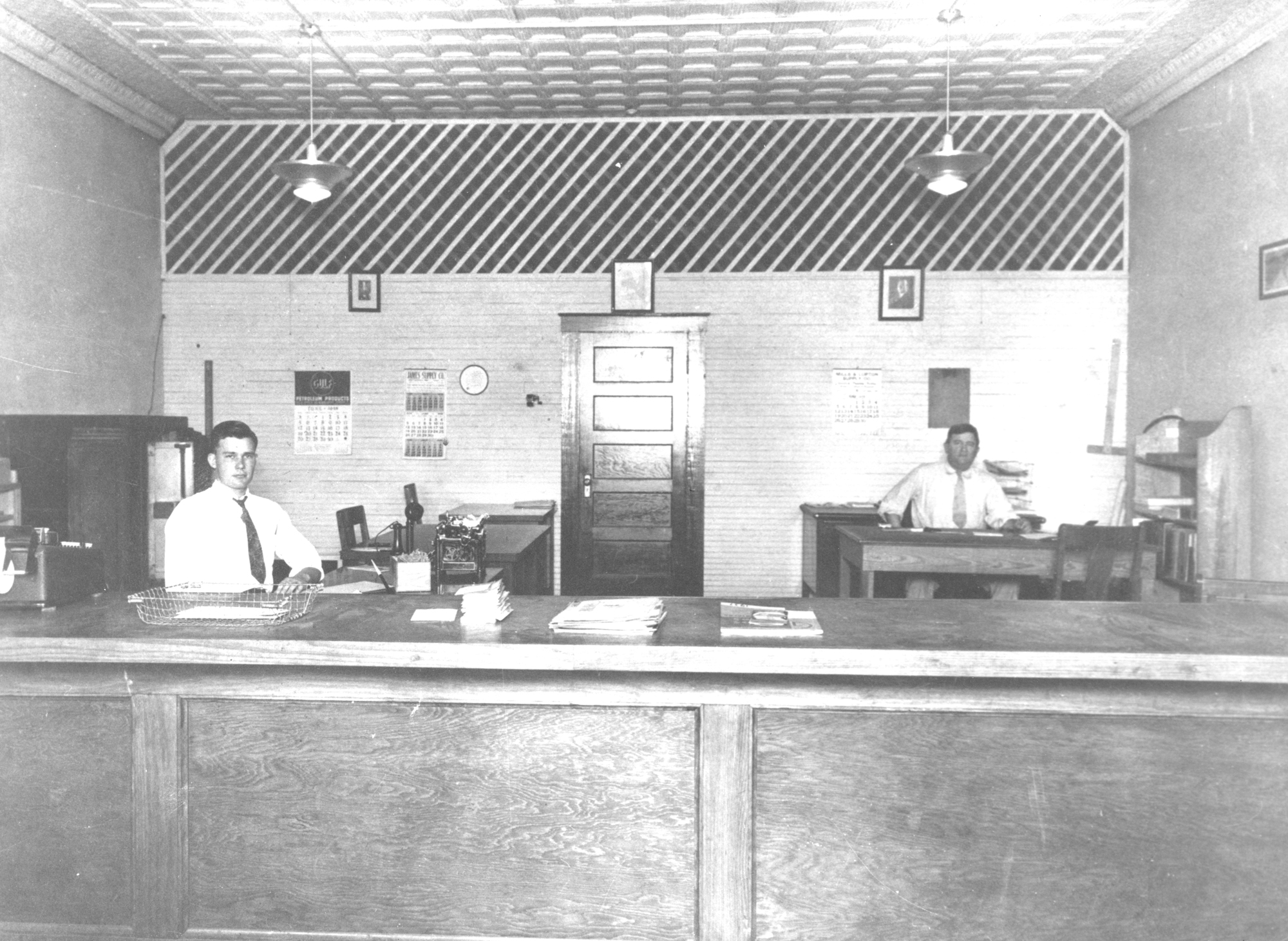 Interior of first NGEMC office on Hamilton St. 