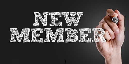 Hand-writing: "New Member" sign